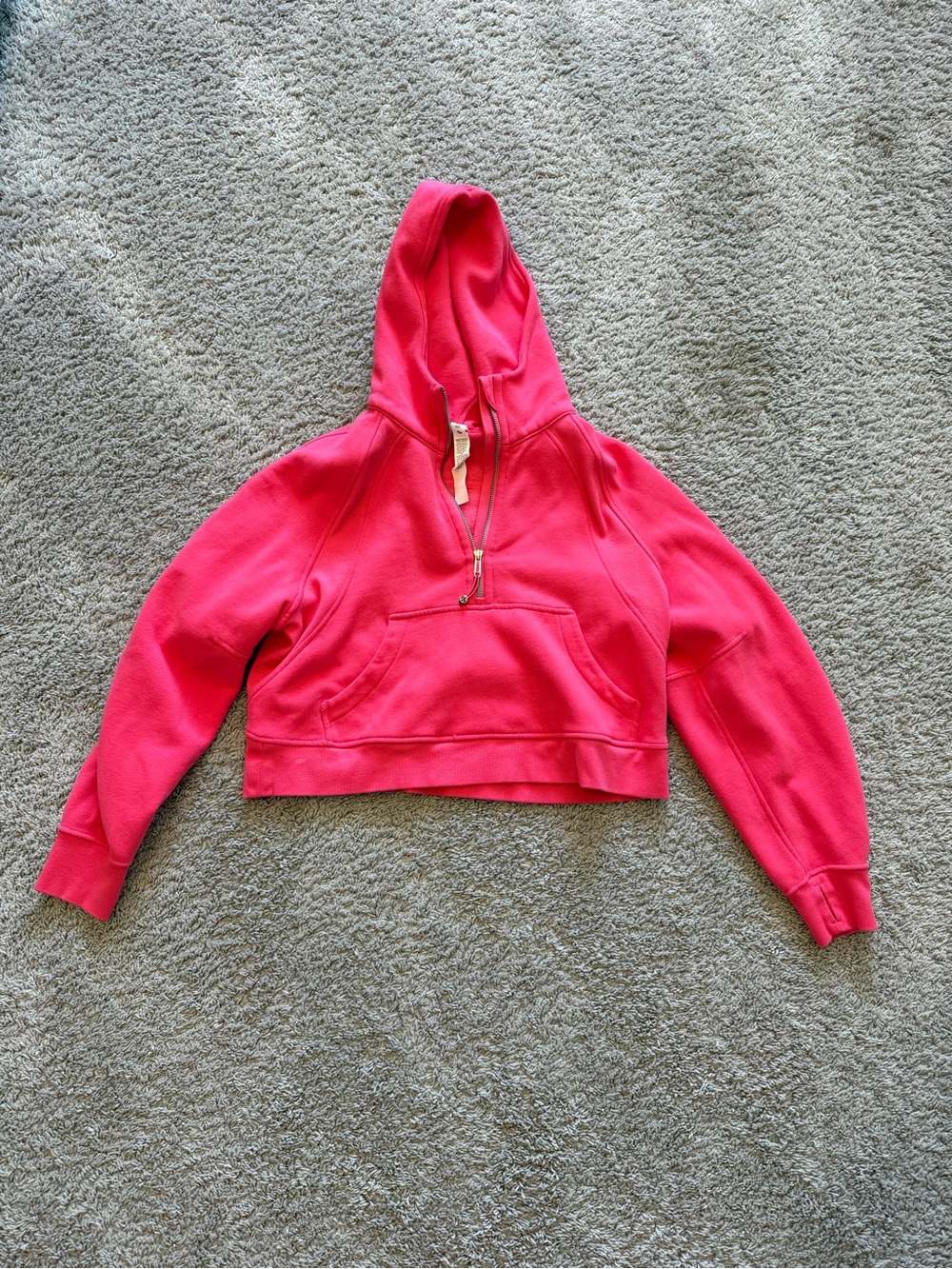 lululemon athletica Cropped Hot Pink Scuba Hoodie M/L